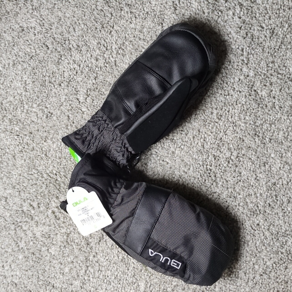 Bula Kids Black Mittens Double Layer Insulated & Lightweight